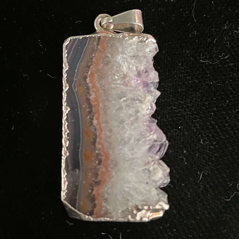 Amethyst slice pendant
